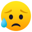 Sad but relieved face :disappointed_relieved: 😥