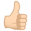 Thumbs up: light skin tone :thumbsup_tone1: 👍🏻