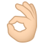 OK hand: light skin tone :ok_hand_tone1: 👌🏻