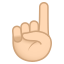 Index pointing up: light skin tone :point_up_tone1: ☝🏻
